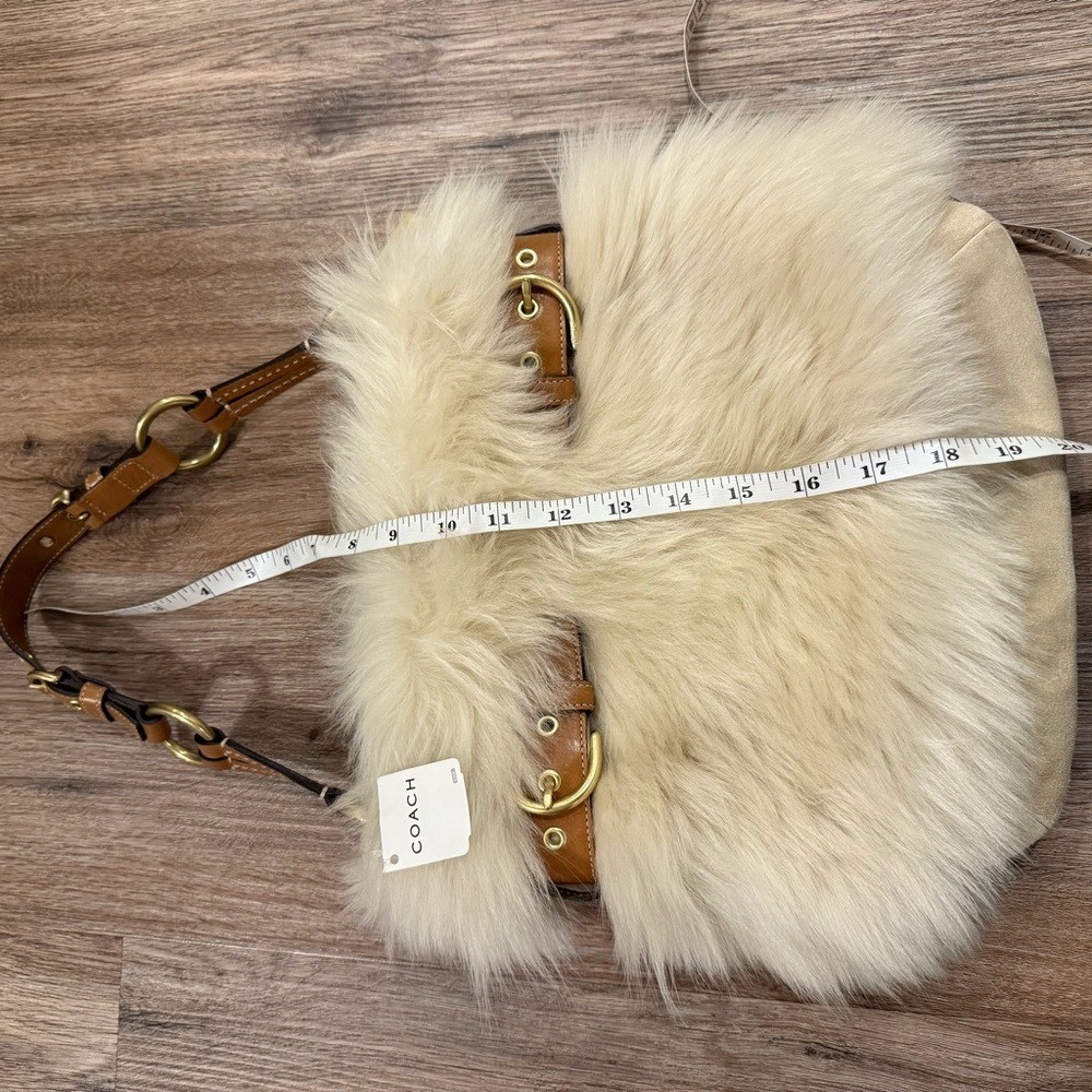 RARE COACH Lamb Shearling Suede Shoulder Bag 3575 Vintage Y2K Boho Grunge NWT - Picture 16 of 16